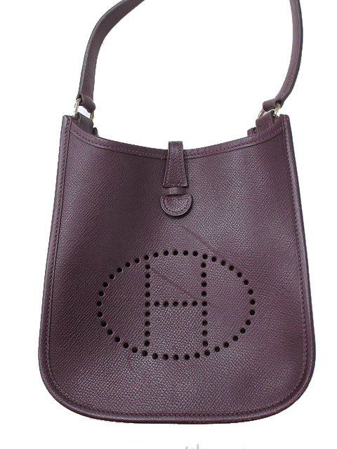 Hermes Evelyn TPM Leather Dark Purple Shoulder Bag Mini Leather Genuine Leather