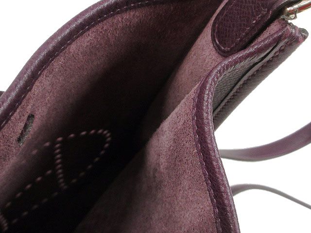 Hermes Evelyn TPM Leather Dark Purple Shoulder Bag Mini Leather Genuine Leather