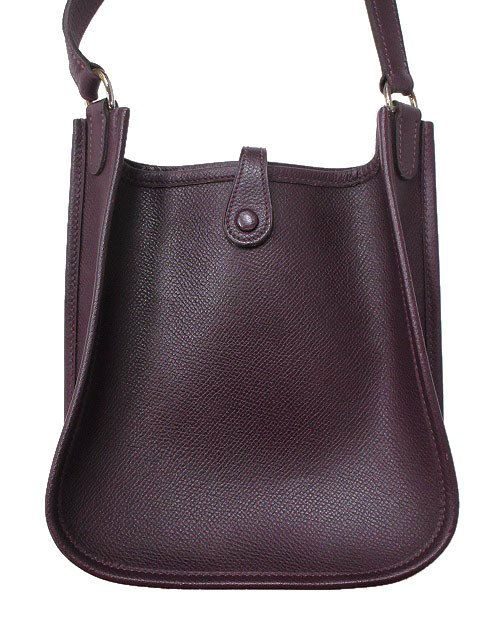 Hermes Evelyn TPM Leather Dark Purple Shoulder Bag Mini Leather Genuine Leather