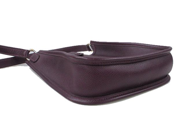 Hermes Evelyn TPM Leather Dark Purple Shoulder Bag Mini Leather Genuine Leather