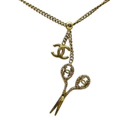 Chanel Scissor Necklace Pendant Accessories Coco Mark Scissors Rhinestone GP