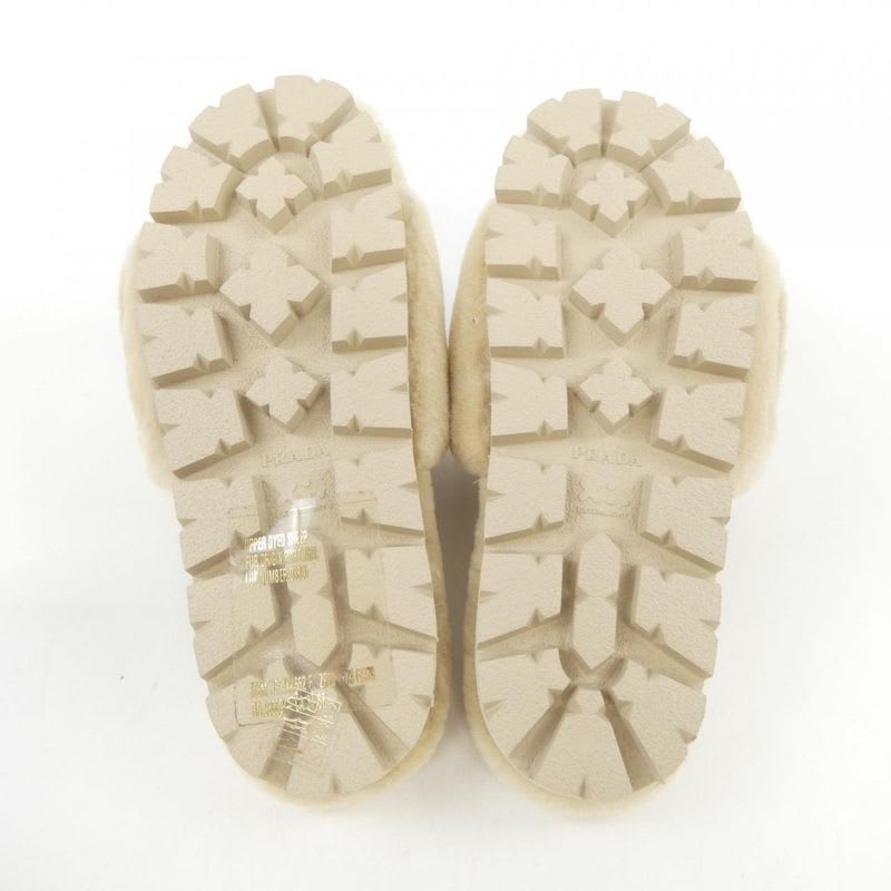 Prada Triangle Logo Shearling Slides 1 Xx662 Sandals