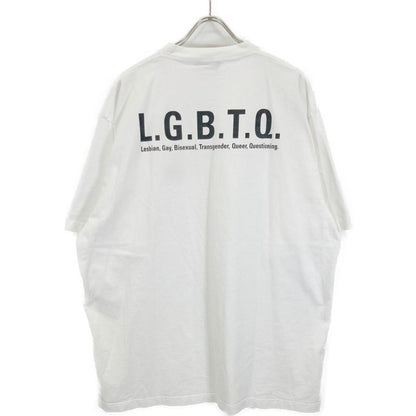 Balenciaga 21 Years 651795 White Logo Short Sleeve Back Silhouette T-shirt S