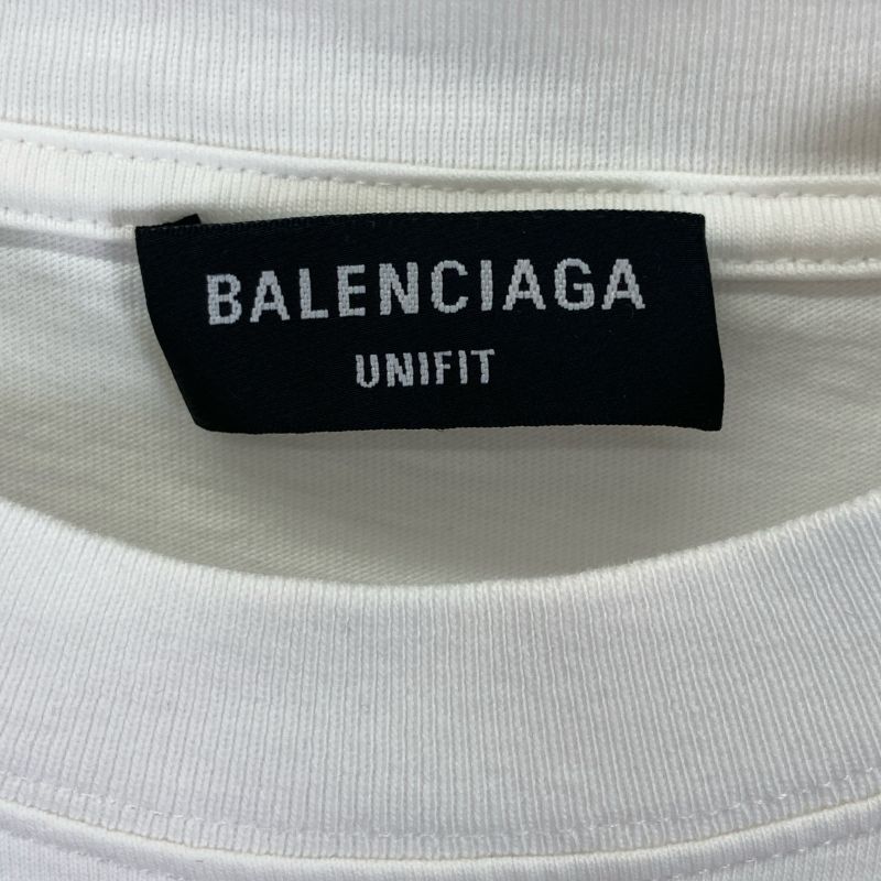 Balenciaga 21 Years 651795 White Logo Short Sleeve Back Silhouette T-shirt S
