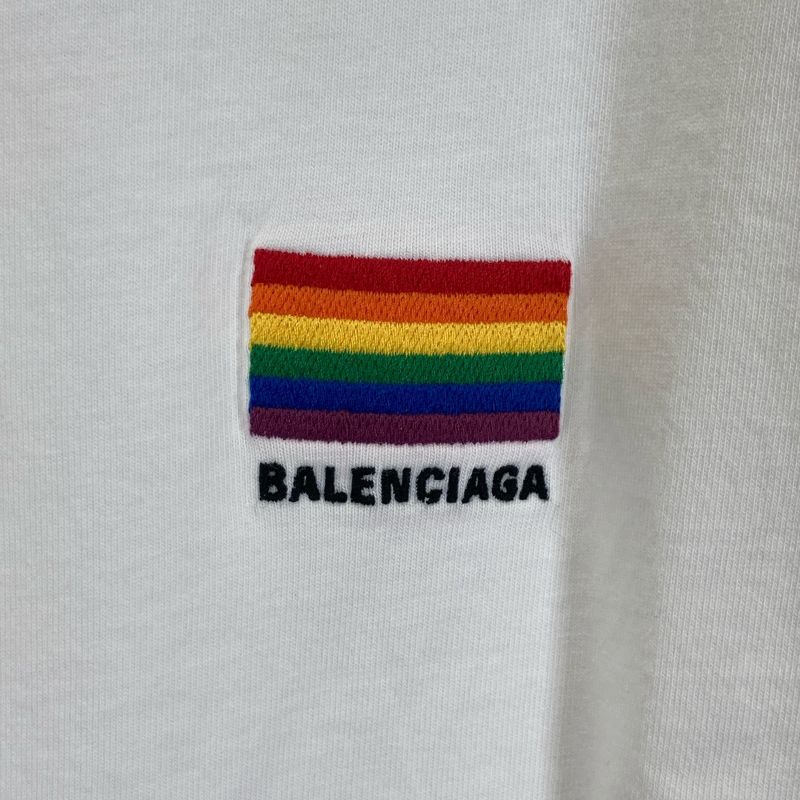 Balenciaga 21 Years 651795 White Logo Short Sleeve Back Silhouette T-shirt S