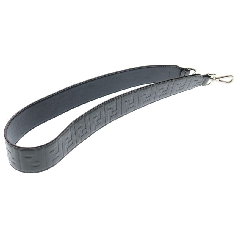 Fendi Zucca Pattern Strap You Long Back Shoulder Strap Gray Black 8av077