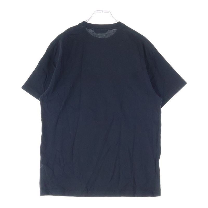 Balenciaga Front Logo Print Crew Neck Short Sleeve T-shirt Cut And Sew Black