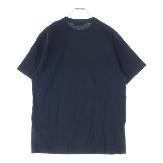 Balenciaga Front Logo Print Crew Neck Short Sleeve T-shirt Cut And Sew Black