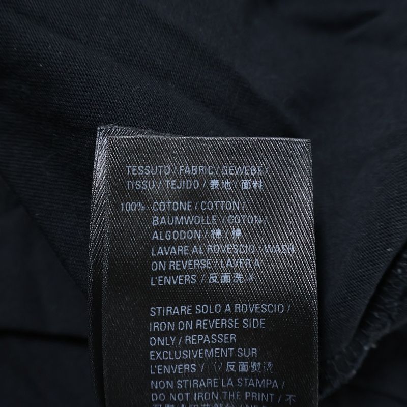 Balenciaga Front Logo Print Crew Neck Short Sleeve T-shirt Cut And Sew Black