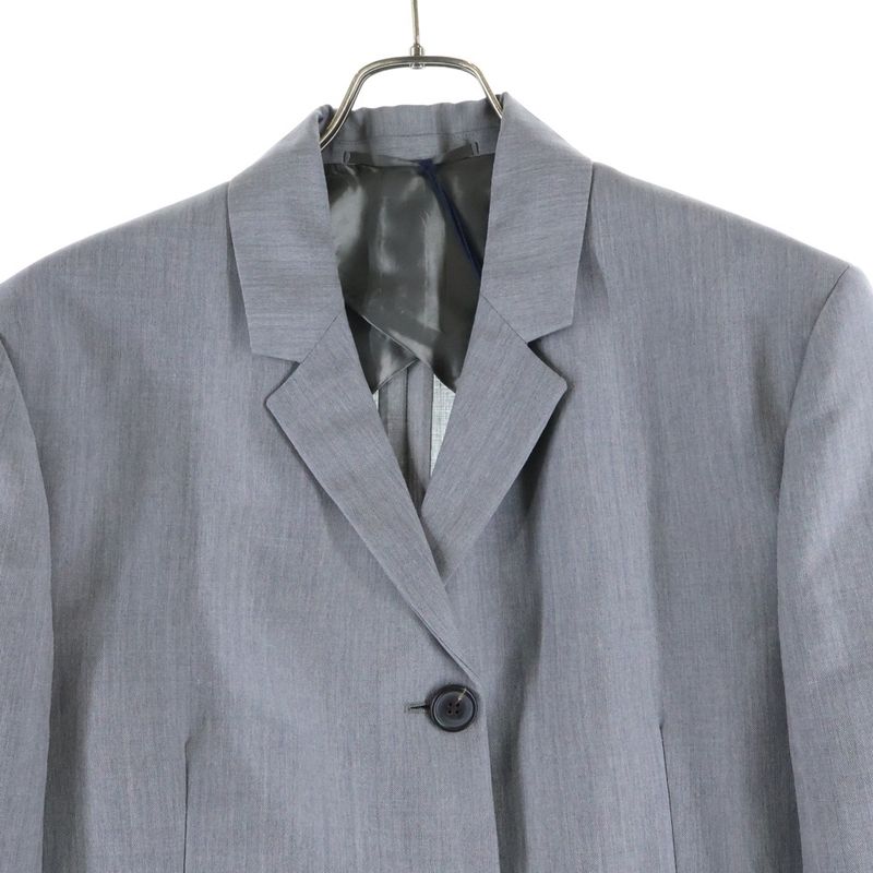 Prada Gray Mohair Blend Blazer Kid Mohair Single Breasted Jacket Women's P544oh