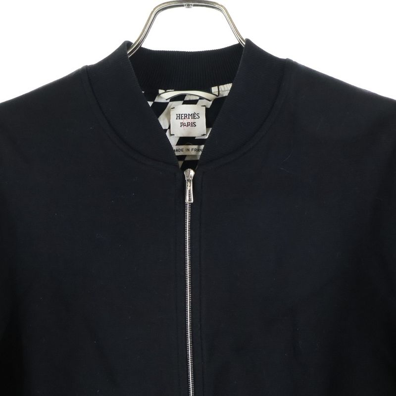 Hermes Kinit ZIP Blouson Knit Zip Blouson Jacket Black