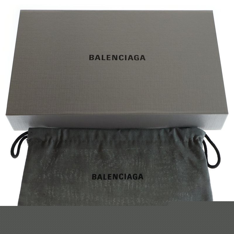Balenciaga Logo Fragment Case Bag Charm Pouch Accessory Black Leather 616015