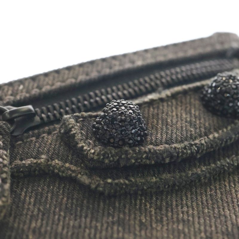 Balenciaga LE Cagole Coin Case Black Denim Pouch 776769