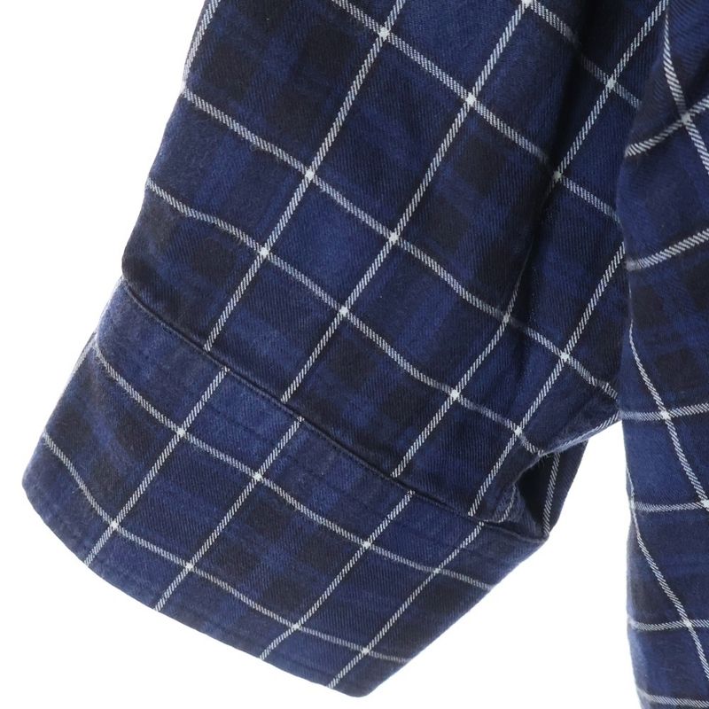 Balenciaga Back Logo Print Plaid Bowtie New Swing Long Sleeve Shirt Blue 520497