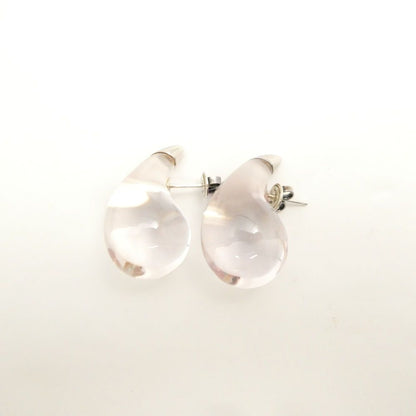 Bottega Veneta Color: Transparent Drop Earrings Resin Ring Silver