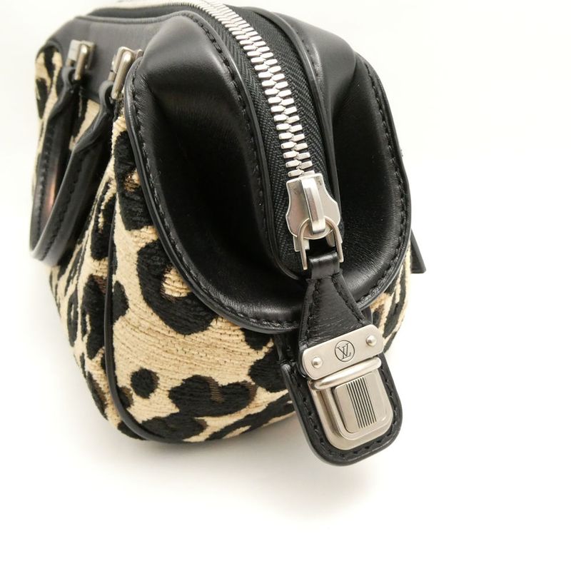 Louis Vuitton Leopard Baby Handbag Jacquard Fabric Pattern Print