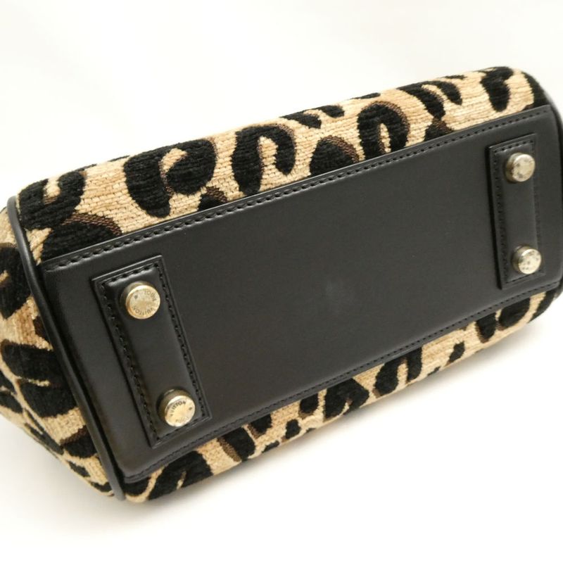 Louis Vuitton Leopard Baby Handbag Jacquard Fabric Pattern Print
