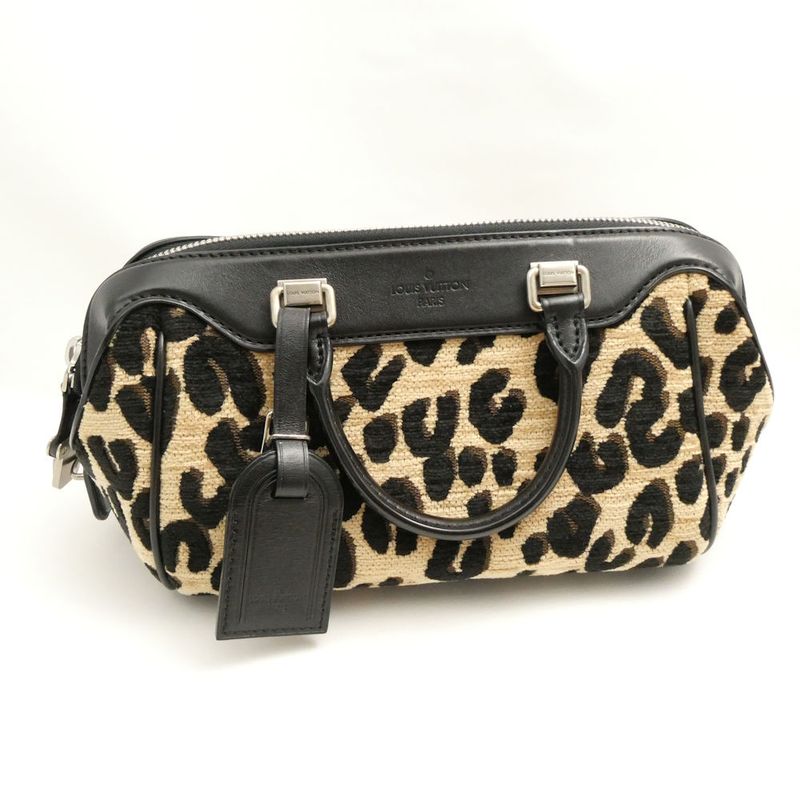 Louis Vuitton Leopard Baby Handbag Jacquard Fabric Pattern Print