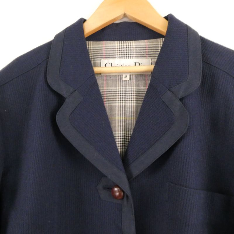 Dior Sports Jacket M Wool Walnut Button Check Lining