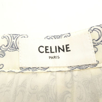 Celine Pleated Skirt 40 Silk Triomphe Long Length