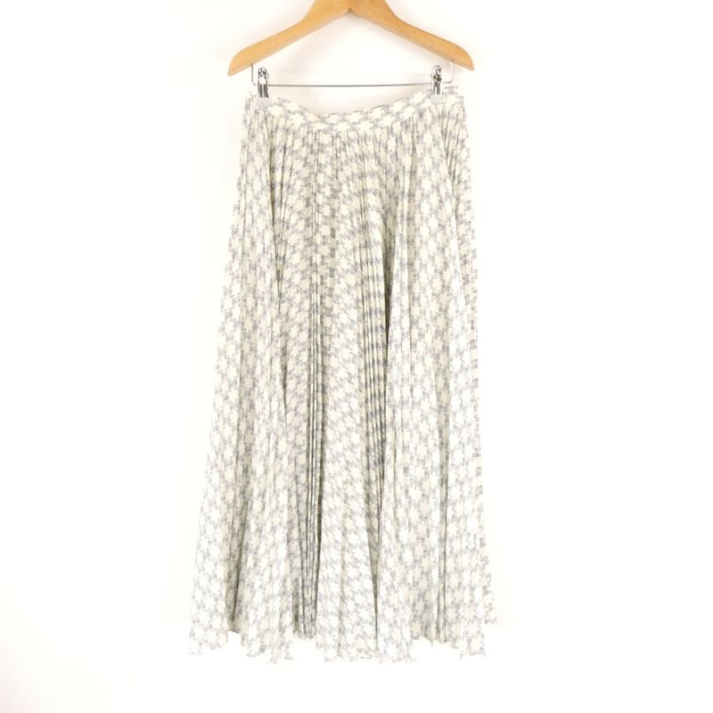 Celine Pleated Skirt 40 Silk Triomphe Long Length