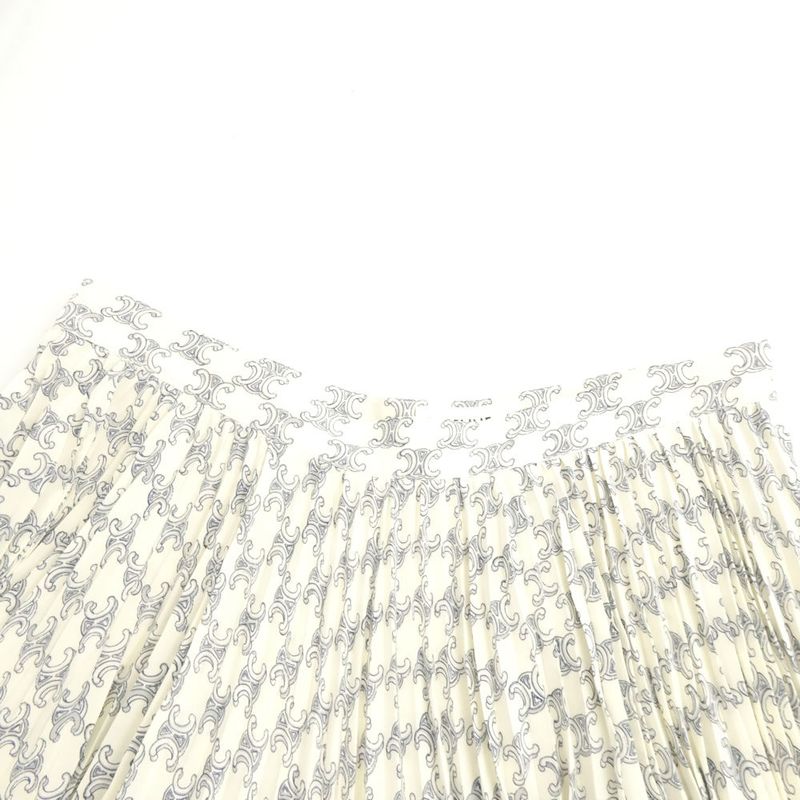 Celine Pleated Skirt 40 Silk Triomphe Long Length