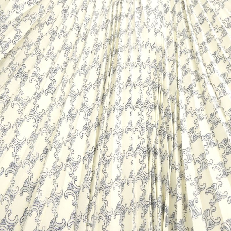 Celine Pleated Skirt 40 Silk Triomphe Long Length