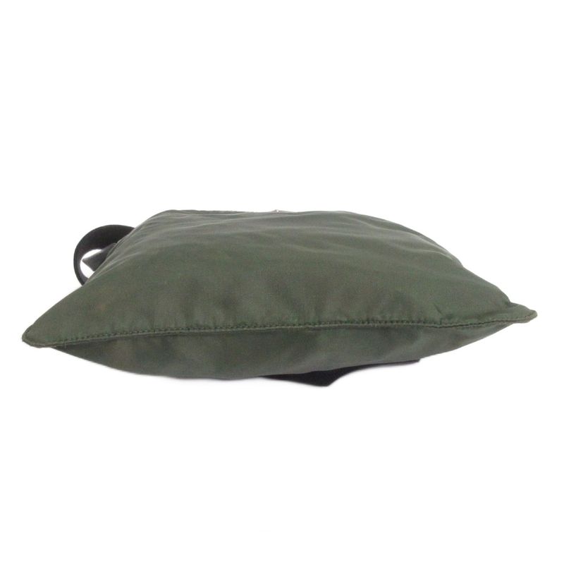 Prada Shoulder Bag Square Triangle Plate Nylon Crossbody Green Bag AA