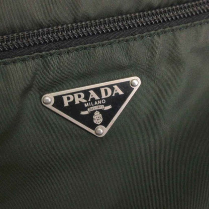 Prada Shoulder Bag Square Triangle Plate Nylon Crossbody Green Bag AA
