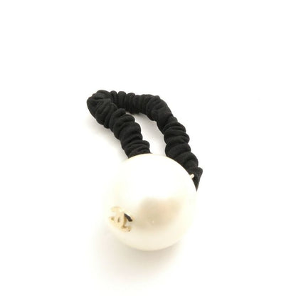 Chanel Hair Tie Faux Pearl CC Logo