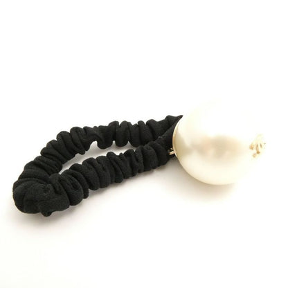 Chanel Hair Tie Faux Pearl CC Logo