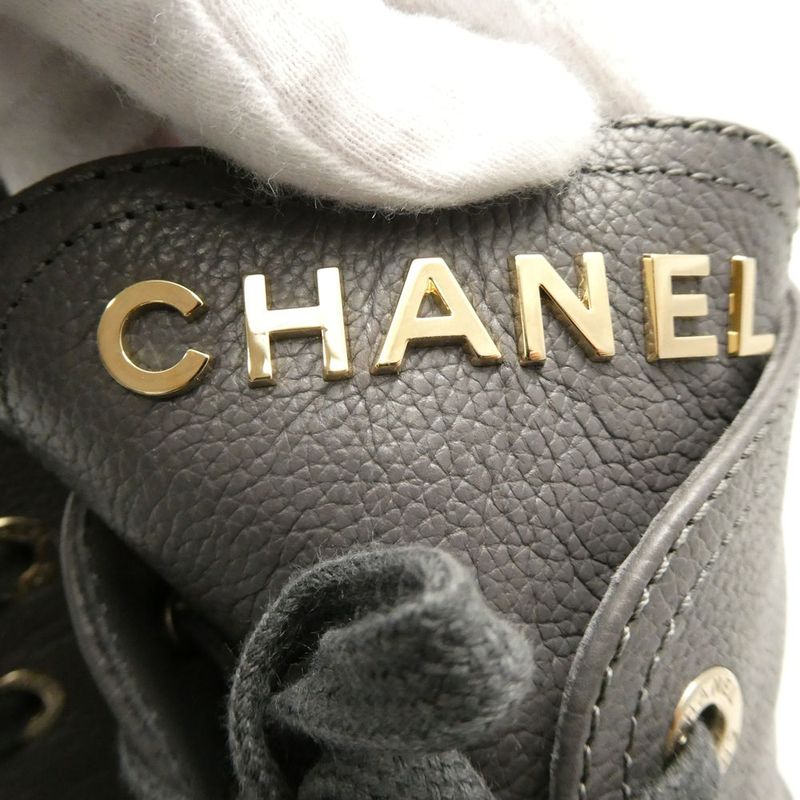 Chanel Boots 37 to CC Logo Lace Up Thick Sole