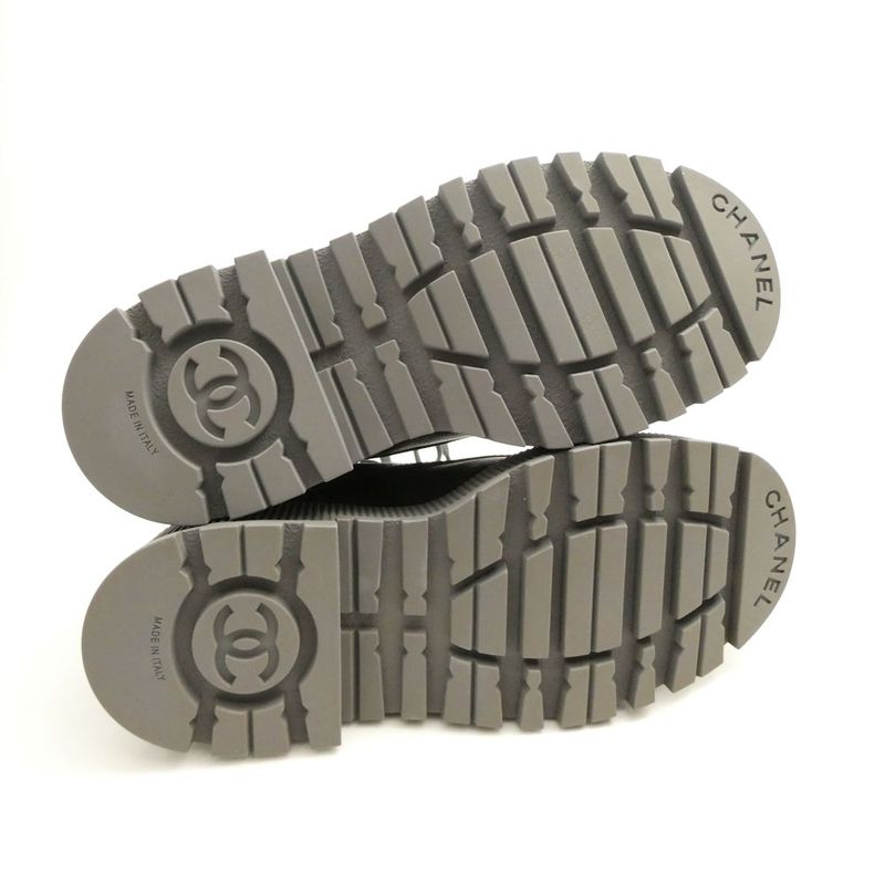 Chanel Boots 37 to CC Logo Lace Up Thick Sole