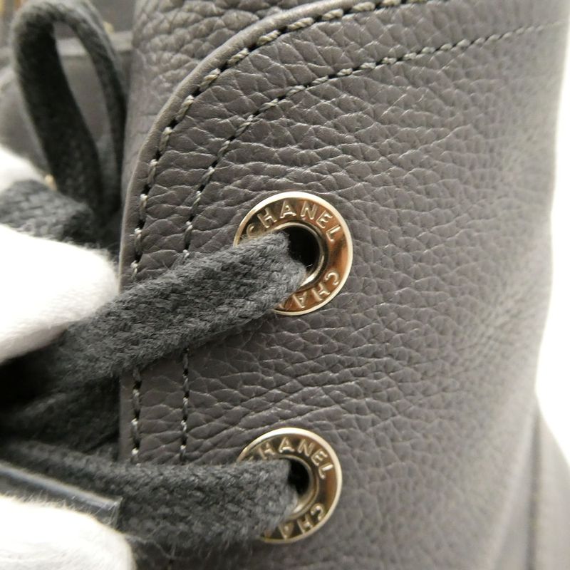 Chanel Boots 37 to CC Logo Lace Up Thick Sole