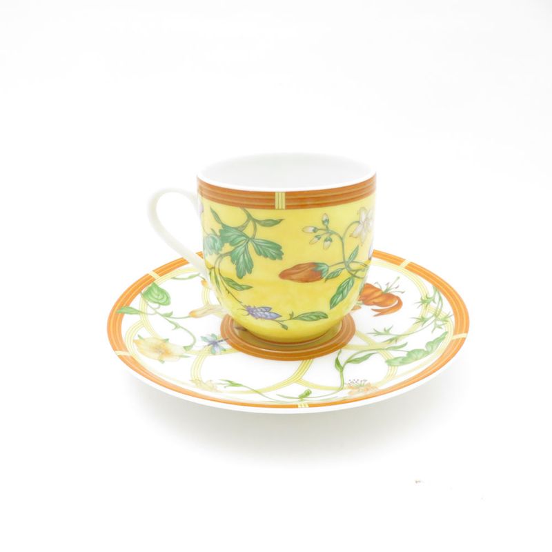 Hermes Siesta Demitasse Cup & Saucer Flower Hat