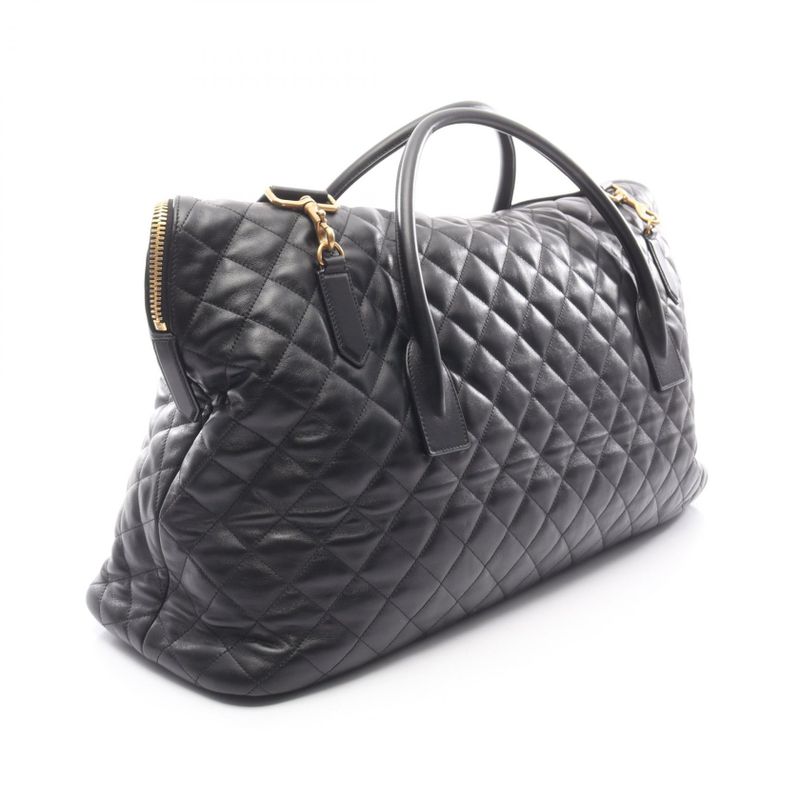 Saint Laurent Paris Boston Bag ES Giant Black Leather ES Giant Travel Bag