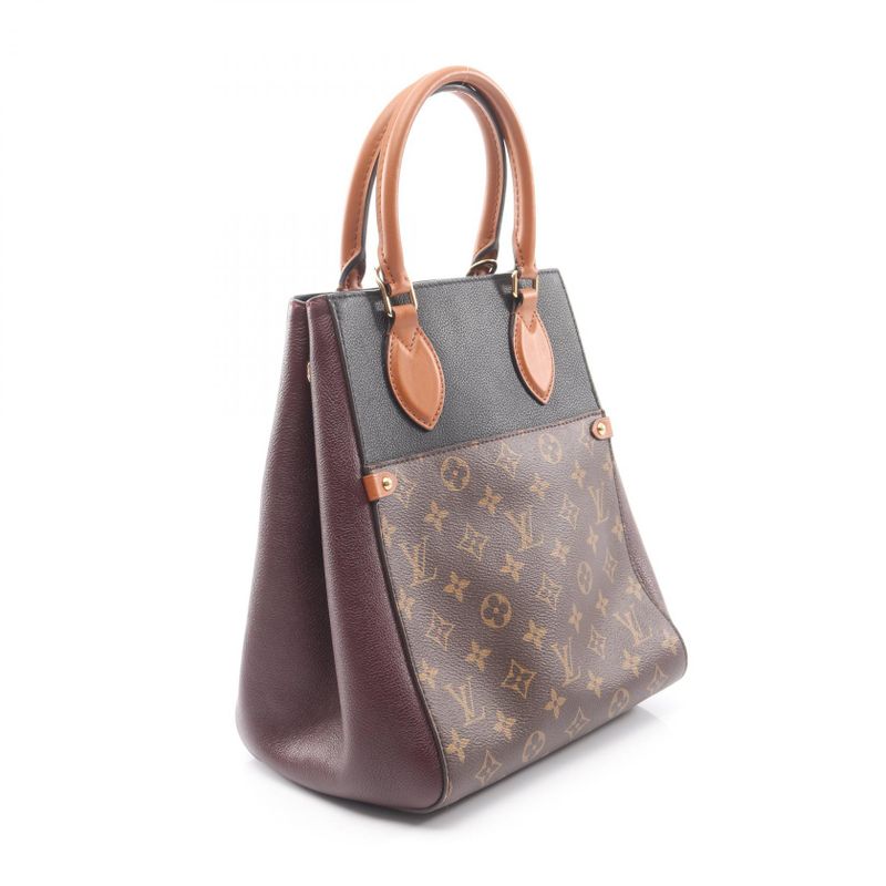 Louis Vuitton Handbag Fold Tote MM Monogram Noir Black Wine Cles MM M45409 Noir
