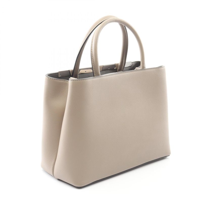 Fendi Handbag Petite 2jours 8bh253 Greige Leather Petite Toujours Ladies Used A