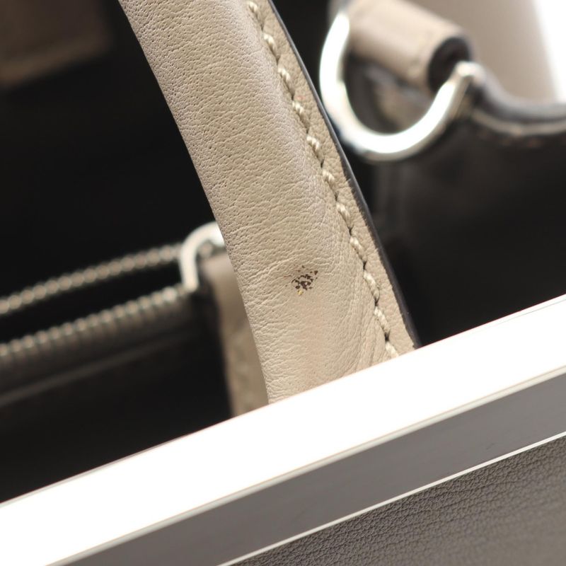 Fendi Handbag Petite 2jours 8bh253 Greige Leather Petite Toujours Ladies Used A