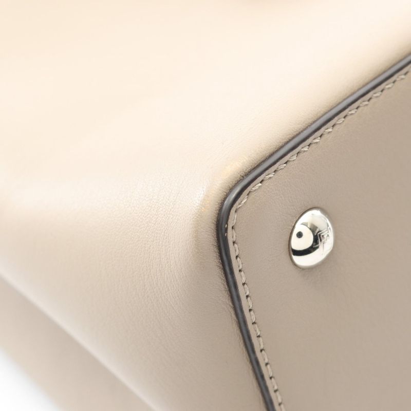 Fendi Handbag Petite 2jours 8bh253 Greige Leather Petite Toujours Ladies Used A