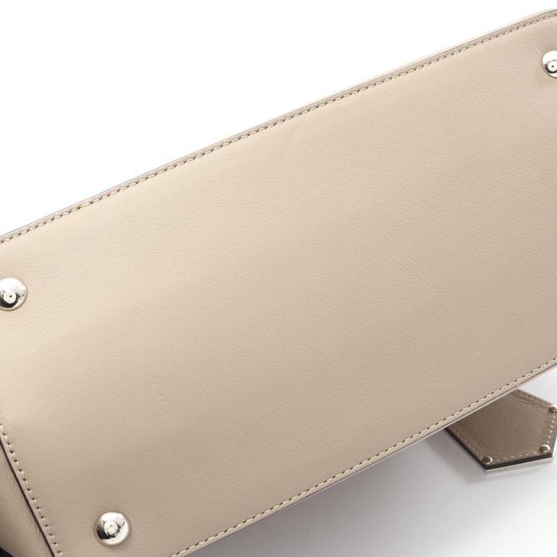 Fendi Handbag Petite 2jours 8bh253 Greige Leather Petite Toujours Ladies Used A