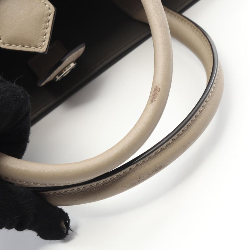 Fendi Handbag Petite 2jours 8bh253 Greige Leather Petite Toujours Ladies Used A