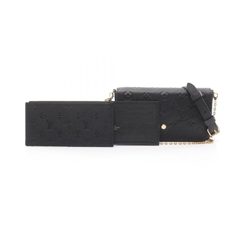 Louis Vuitton Shoulder Bag Pochette Felicie Noir Black Leather