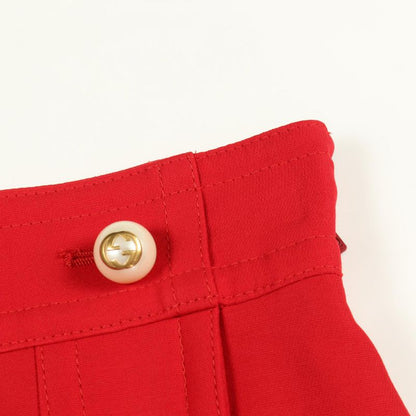 Gucci Skirt GG Pearl Button Red Wool