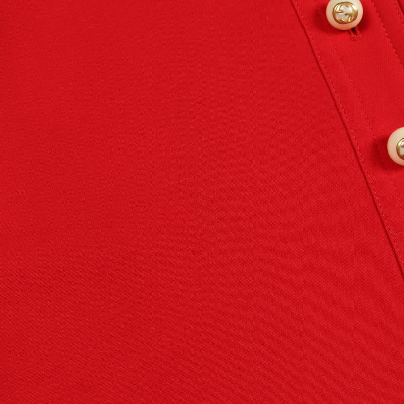 Gucci Skirt GG Pearl Button Red Wool