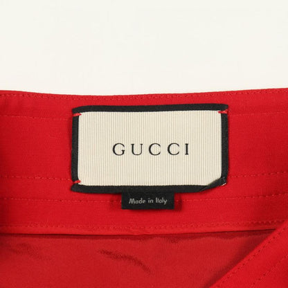 Gucci Skirt GG Pearl Button Red Wool
