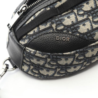 Dior Waist Bag Body Scarab Oblique Navy Canvas Leather