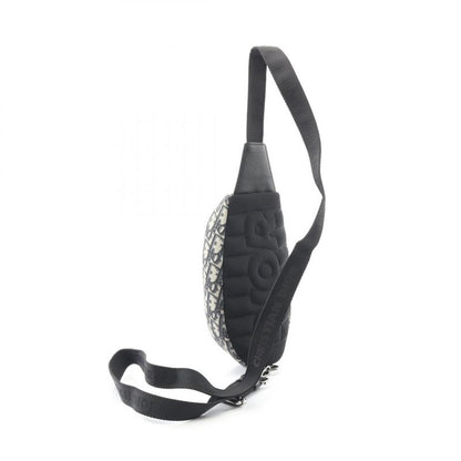 Dior Waist Bag Body Scarab Oblique Navy Canvas Leather