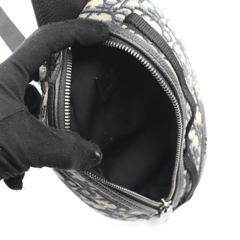 Dior Waist Bag Body Scarab Oblique Navy Canvas Leather