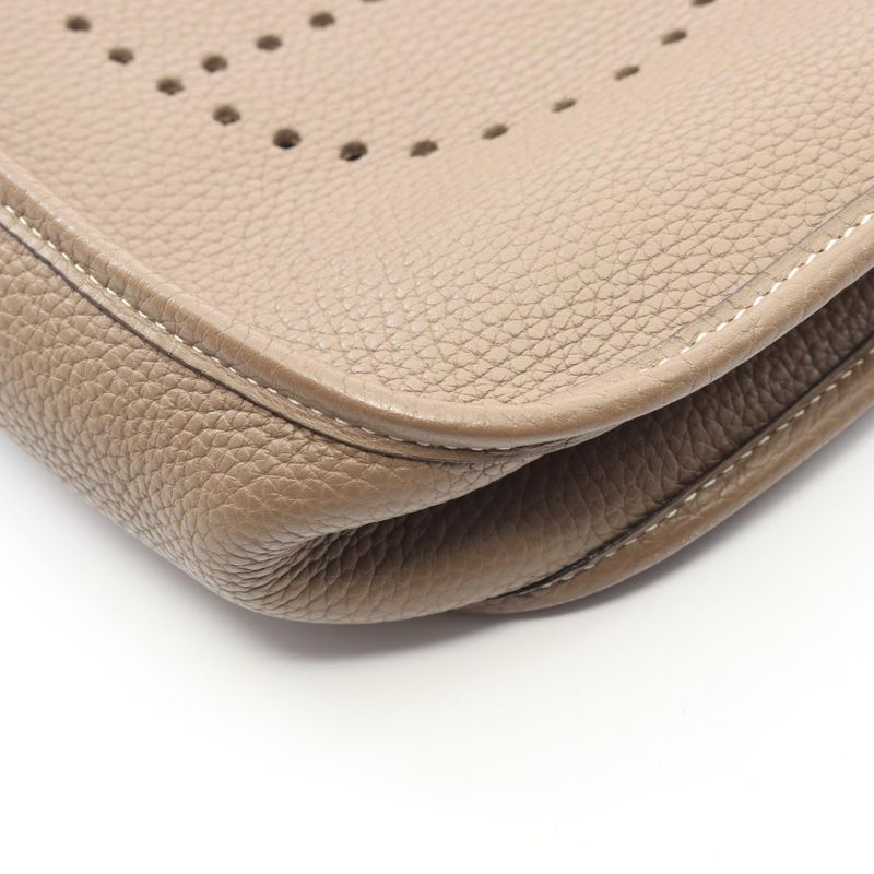 Hermes Shoulder Bag Evelyn 1 Anne PM Etoupe Leather Evelyn PM Etoupe Ladies
